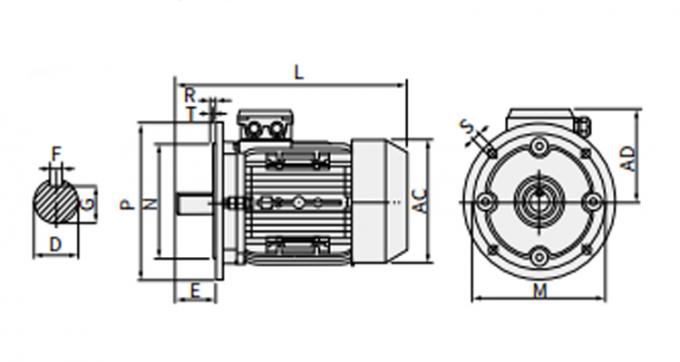 Thương mại 0.09kw 1500rpm Capacitor-Run Asynchronous Induction Motor B5 Không thấm nước 220V AC Voltage 60Hz Cà phê một pha 9