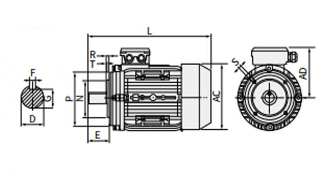 Thương mại 0.09kw 1500rpm Capacitor-Run Asynchronous Induction Motor B5 Không thấm nước 220V AC Voltage 60Hz Cà phê một pha 10