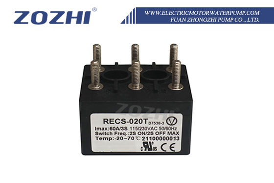 RECS-020T Chuyển tâm điện tử với phạm vi nhiệt độ 0-70 °C 2S ON/2S OFF tần số MAX và tuổi thọ 1 triệu chu kỳ